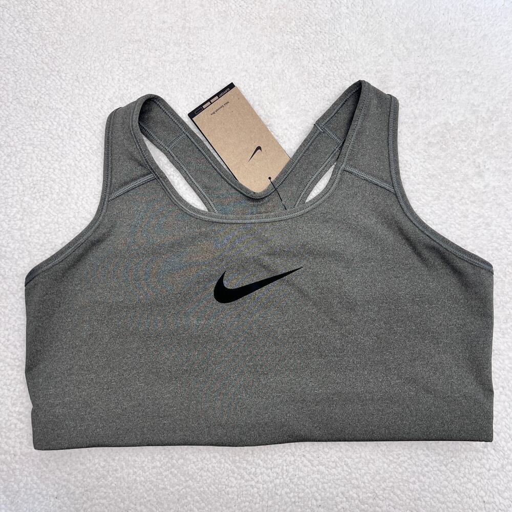 Nike Swoosh Sport Bra Women's Medium Support Trainning Dri-FIT Gray Size Plus 1X